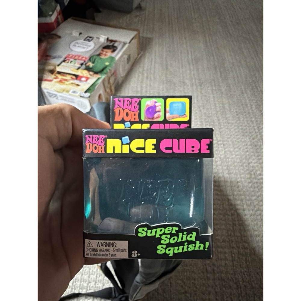 Nee Doh Nice Cube - Super Solid Squish! (Blue) - Brand New/Factory Sealed